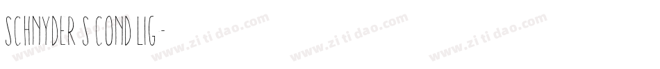 Schnyder S Cond Lig字体转换
